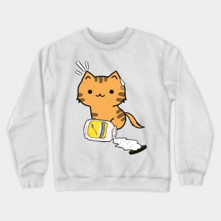 Cute Orange Cat spilled mayonnaise Crewneck Sweatshirt